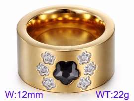 Stainless Steel Stone&Crystal Ring
