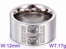 Stainless Steel Stone&Crystal Ring