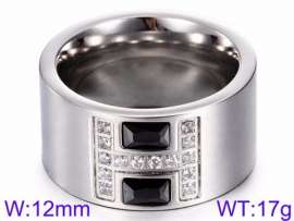 Stainless Steel Stone&Crystal Ring