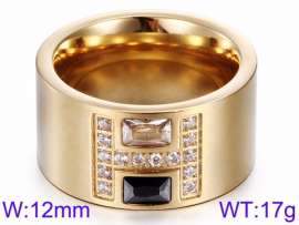 Stainless Steel Stone&Crystal Ring