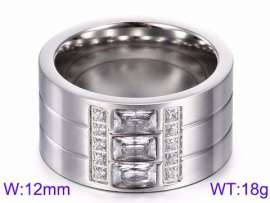 Stainless Steel Stone&Crystal Ring