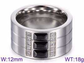 Stainless Steel Stone&Crystal Ring