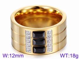 Stainless Steel Stone&Crystal Ring
