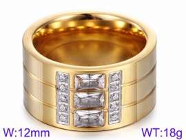 Stainless Steel Stone&Crystal Ring