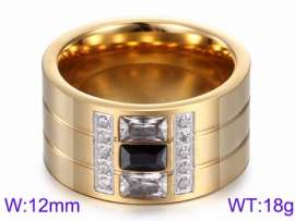 Stainless Steel Stone&Crystal Ring