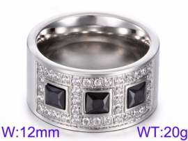Stainless Steel Stone&Crystal Ring
