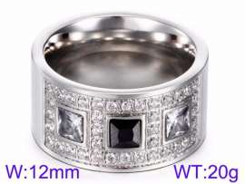 Stainless Steel Stone&Crystal Ring
