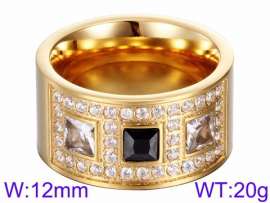 Stainless Steel Stone&Crystal Ring
