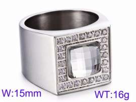 Stainless Steel Stone&Crystal Ring