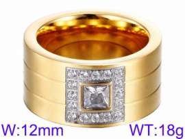 Stainless Steel Stone&Crystal Ring