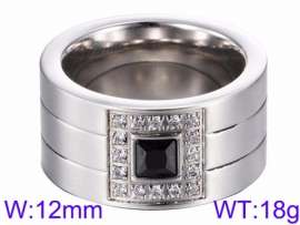 Stainless Steel Stone&Crystal Ring