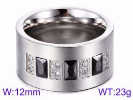 Stainless Steel Stone&Crystal Ring