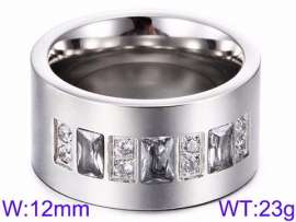 Stainless Steel Stone&Crystal Ring