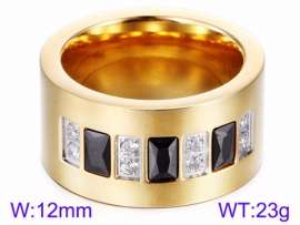 Stainless Steel Stone&Crystal Ring