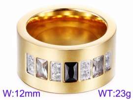 Stainless Steel Stone&Crystal Ring