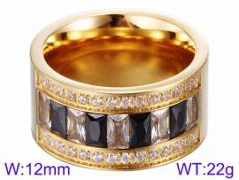 Stainless Steel Stone&Crystal Ring