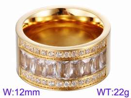 Stainless Steel Stone&Crystal Ring