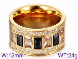 Stainless Steel Stone&Crystal Ring