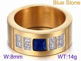 Stainless Steel Stone&Crystal Ring