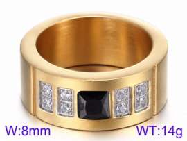 Stainless Steel Stone&Crystal Ring