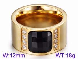 Stainless Steel Stone&Crystal Ring