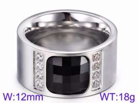Stainless Steel Stone&Crystal Ring