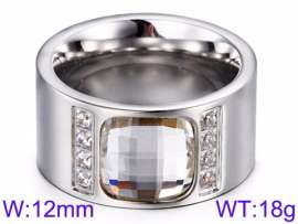 Stainless Steel Stone&Crystal Ring