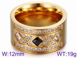 Stainless Steel Stone&Crystal Ring
