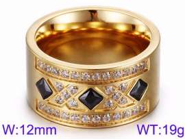 Stainless Steel Stone&Crystal Ring
