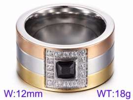 Stainless Steel Stone&Crystal Ring