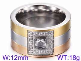 Stainless Steel Stone&Crystal Ring