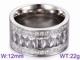 Stainless Steel Stone&Crystal Ring