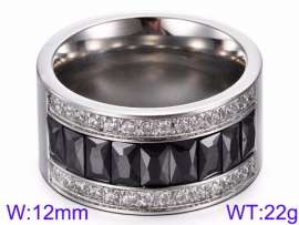 Stainless Steel Stone&Crystal Ring