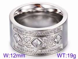 Stainless Steel Stone&Crystal Ring