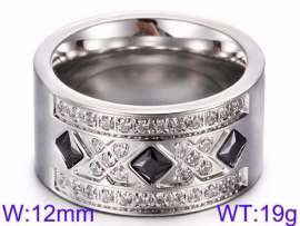 Stainless Steel Stone&Crystal Ring