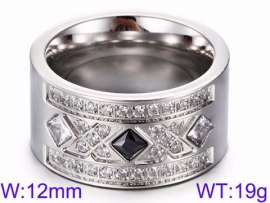 Stainless Steel Stone&Crystal Ring