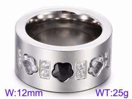 Stainless Steel Stone&Crystal Ring
