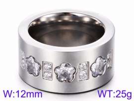 Stainless Steel Stone&Crystal Ring