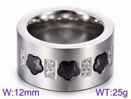 Stainless Steel Stone&Crystal Ring