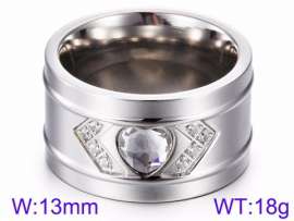 Stainless Steel Stone&Crystal Ring