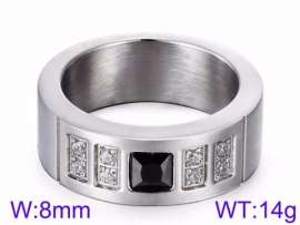 Stainless Steel Stone&Crystal Ring