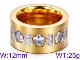 Stainless Steel Stone&Crystal Ring