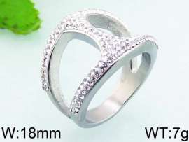 Stainless Steel Stone&Crystal Ring