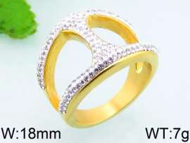 Stainless Steel Stone&Crystal Ring