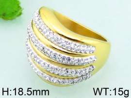 Stainless Steel Stone&Crystal Ring