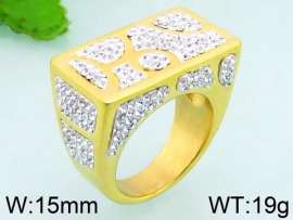Stainless Steel Stone&Crystal Ring