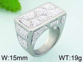 Stainless Steel Stone&Crystal Ring