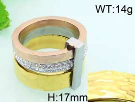 Stainless Steel Stone&Crystal Ring