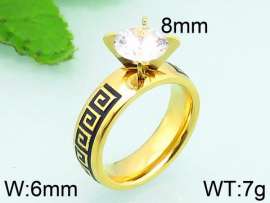 Stainless Steel Stone&Crystal Ring