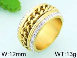 Stainless Steel Stone&Crystal Ring